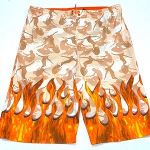 No Boundaries Board Shorts Surfers & Flames